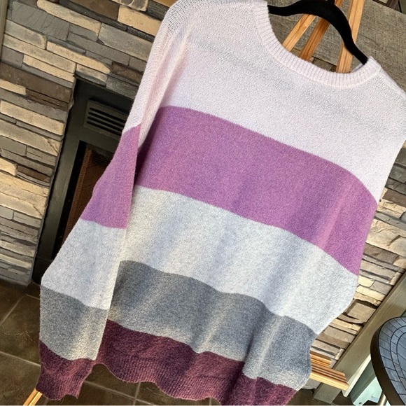 Time and Tru Sweaters - Time and Tru - lightweight sweater. Pink/purple/grey, Size XXL   100% polyester